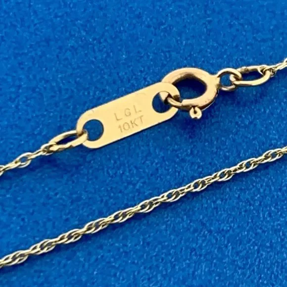 Designer LGL 10K Yellow Gold Rectangle Sapphire Diamond Accented Necklace